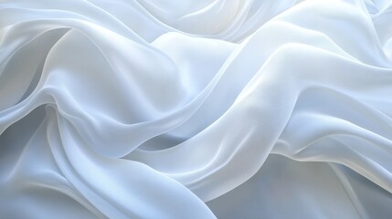 Fototapeta premium Soft, flowing drapes of light blue fabric.