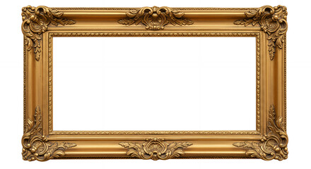 Ornate Gold Frame: Luxurious Vintage Picture Frame for Artwork, Mirrors & Decor - Empty Interior Decor Element