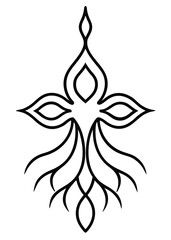 Ornamental Roots Icon on White Background