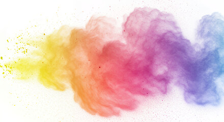 Fototapeta premium Rainbow Dust Cloud: Explosive Holi Colors, Abstract Art, Vibrant Powder Burst, Artistic Background, Texture, Paint Explosion