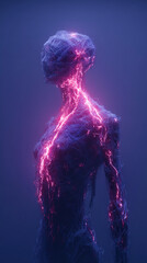 generative art. technologies of the future. fragmented disintegrating failure, delay	