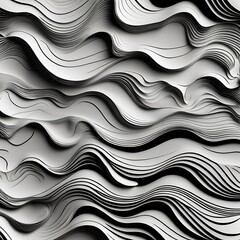 Seamless blue wave pattern with abstract wavy lines creates a water-like texture design