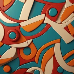 Abstract seamless pattern colorful cartoon design with fun circles vector art