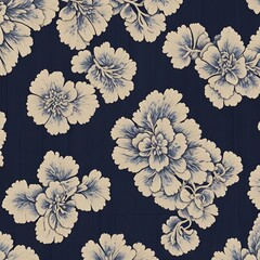 Seamless floral vector pattern with vintage ornate elements for textile and wallpaper decoration