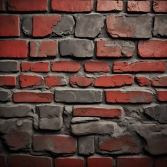 Aged red brick wall texture shows a rough horizontal pattern in solid brickwork