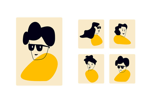 Diverse Character Avatar Illustrations