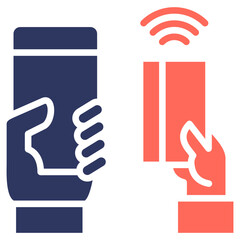 Fototapeta premium Contactless Pay glyph color icon