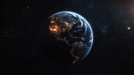 Fototapeta premium Earth at night, lights of the Americas
