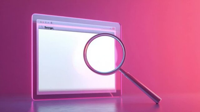 Neon Web Search: Magnifying Glass on Glass Screen