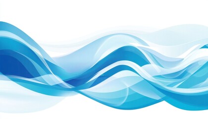 Obraz premium Abstract Blue Waves on White Background