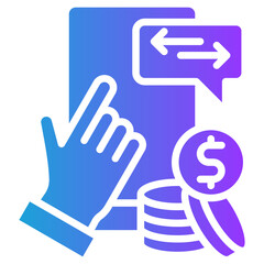 Payment Request glyph gradient icon