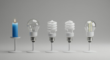 Light Evolution: Candle, Incandescent, CFL & LED Bulbs - History of Illumination, Energy Efficiency, and Lightbulb Technology Showcase!