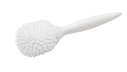 A pristine white paint brush with clean white handle, ready for creative expression