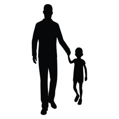 Silhouette of Father and Son Holding Hands A Symbol of Love and Family