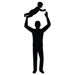 Father and Child Silhouette A Tender Moment of Joy and Playfulness