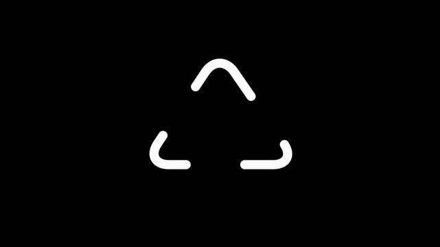 Abstract triangle shape line rotating sign animation. logotype icon animation.