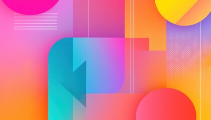 Obraz premium Abstract Geometric Background with Vibrant Gradient Colors and Shapes