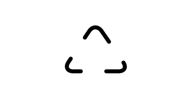Abstract triangle shape line rotating sign animation. logotype icon animation.