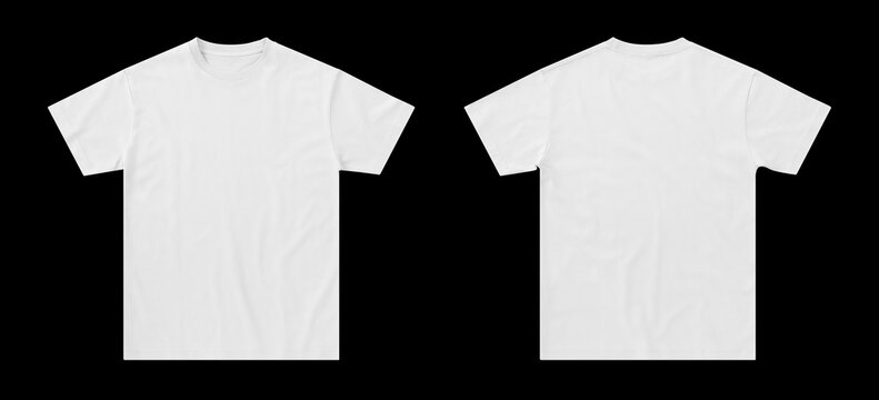 Fototapeta white t shirt regular fit isolated on black background, tshirt photo for mockup, blank tshirt