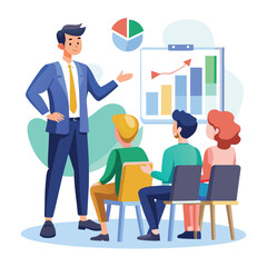 Organic flat people on business training illustration