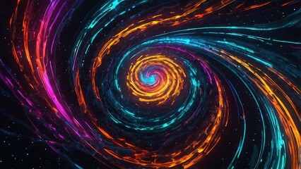 Colorful Fractal Spiral Vortex Abstract Background