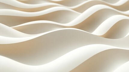 Obraz premium Abstract design of flowing, wavy forms in light beige tones.