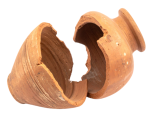 Broken Terracotta Pot Isolated Ancient Archaeological Ceramic Fragment Ruin