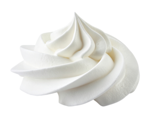 Whipped Cream Swirl Isolated on Transparent Background Dessert Topping