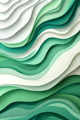 Abstract Green Wave Background Illustration