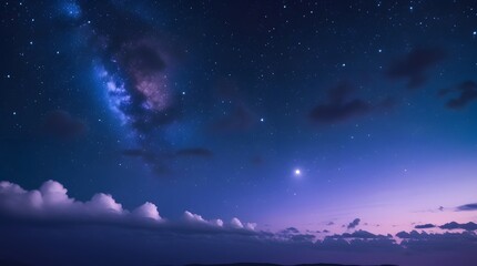 A breathtaking view of the night sky showcasing a myriad of stars and wispy cloud