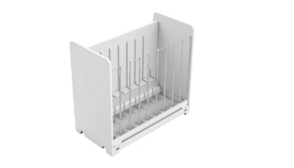 Clean white dish rack, efficient kitchen organization for drying essentials
