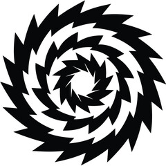 Abstract Black and White Spiral Design Circular Geometric Pattern