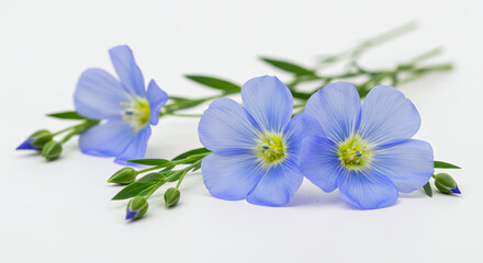 Naklejka premium Delicate Blue Flax Flowers: A Touch of Serenity & Natural Beauty