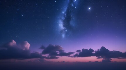 A breathtaking view of the night sky showcasing a myriad of stars and wispy cloud