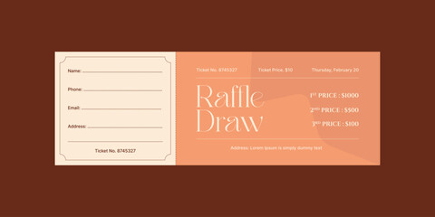 raffle ticket template, raffle draw ticket template, print ready, raffle ticket, raffle paper voucher, charity, fundraising event ticket template