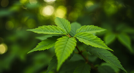 Lush Green Leaves: A Serene Nature Close-Up. Fresh Foliage, Vibrant Greenery, and Natural Beauty in Focus. Perfect for Wall Art.