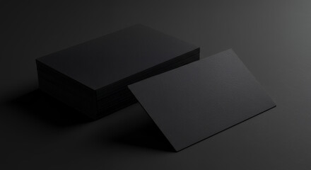 Minimalist Black Business Cards Mockup: Elegant Presentation for Designers, Branding & Corporate Identity - Sleek & Modern Design