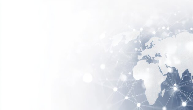 Abstract World Map Network Connections Digital Background