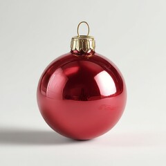 Red glass ornament reflecting festive joy, perfect for Yule aesthetic or Latvia's Ziemassvetki winter solstice celebrations