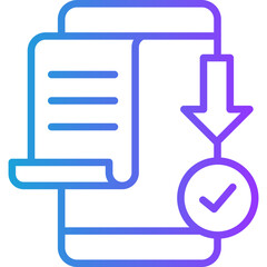 Digital Invoice line gradient icon