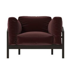 Fototapeta premium Modern boxy lounge chair front view isolated.