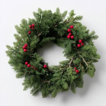 christmas wreath isolated on white