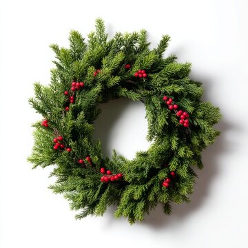 christmas wreath isolated on white