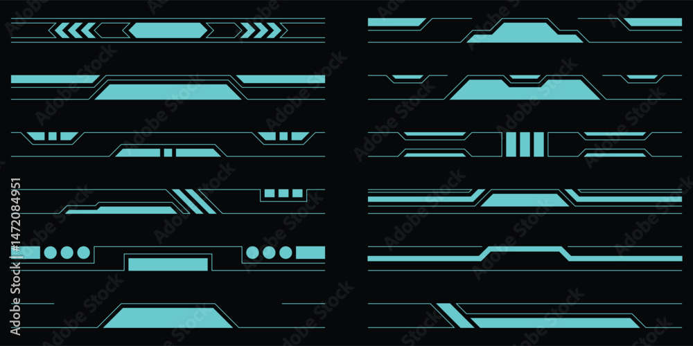 Poster sci-fi futuristic hud elements dashboard display virtual reality technology screen elements. user in