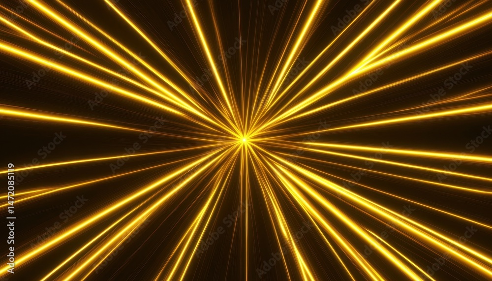 Poster golden light rays burst abstract background