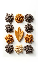 Obraz premium Autumnal Colors Pet Treats Arranged with Leaf Shaped Cookie