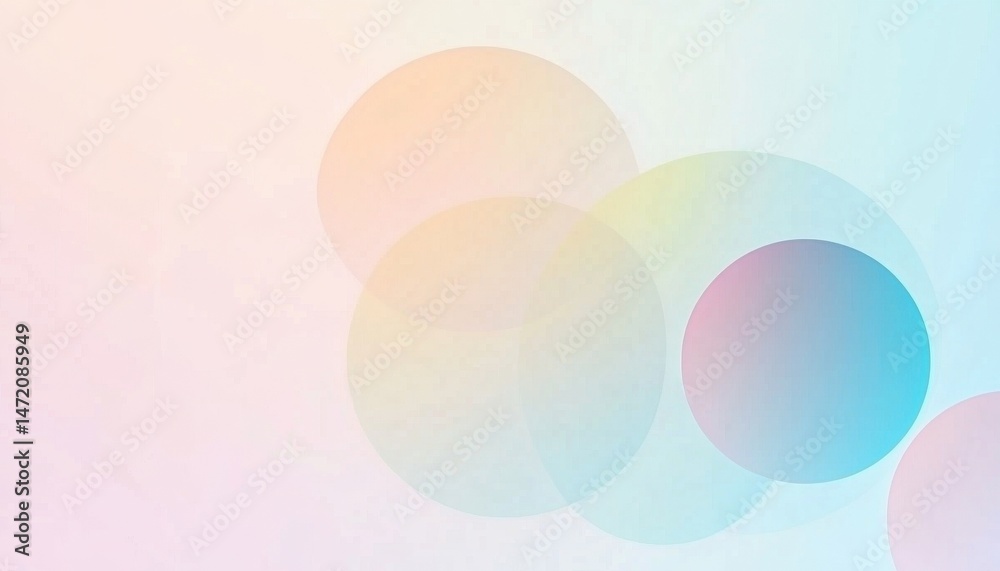 Aufkleber pastel circles abstract background soft light colors design
