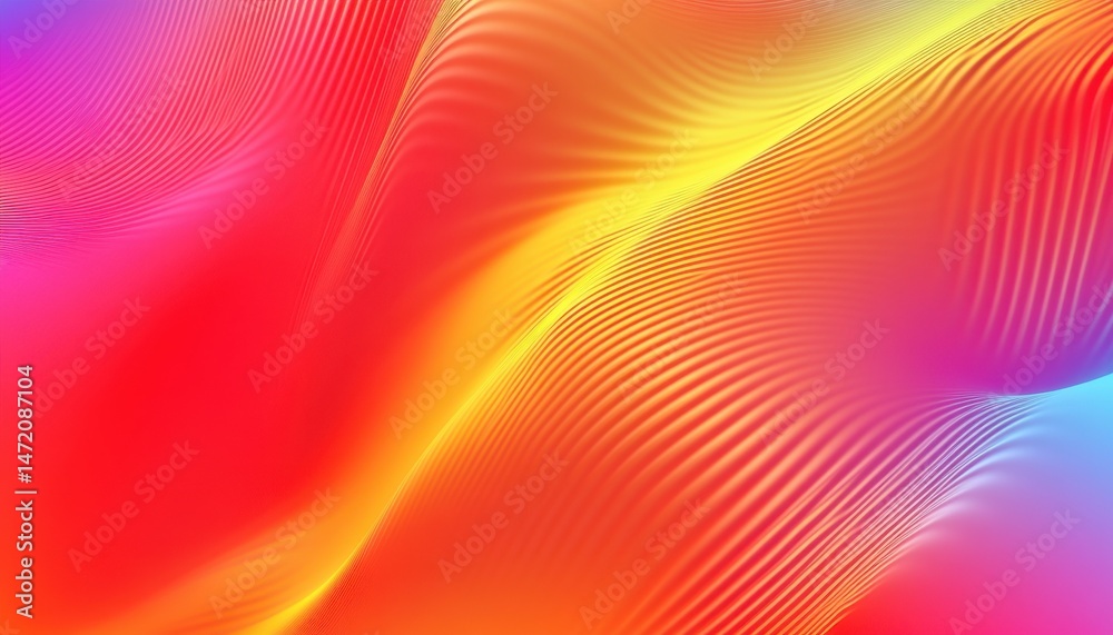 Aufkleber Vibrant Abstract Background with Colorful Waves and Lines