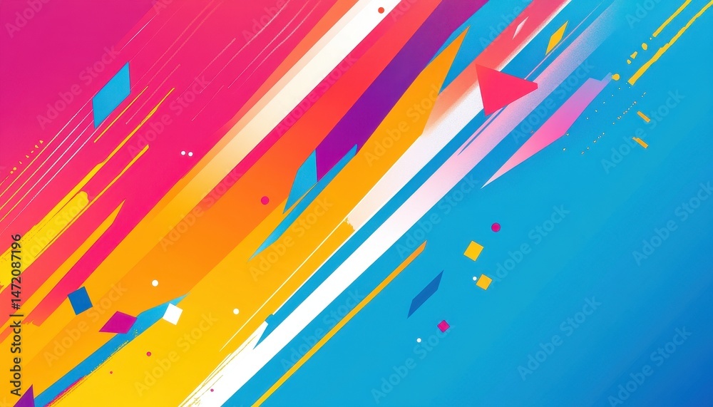 Poster vibrant abstract background with dynamic paint strokes and bright colors