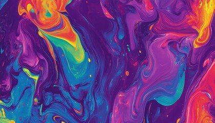 Vibrant Abstract Fluid Paint Swirl Background Texture